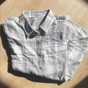 Classic Gray Plaid Button-Down Shirt